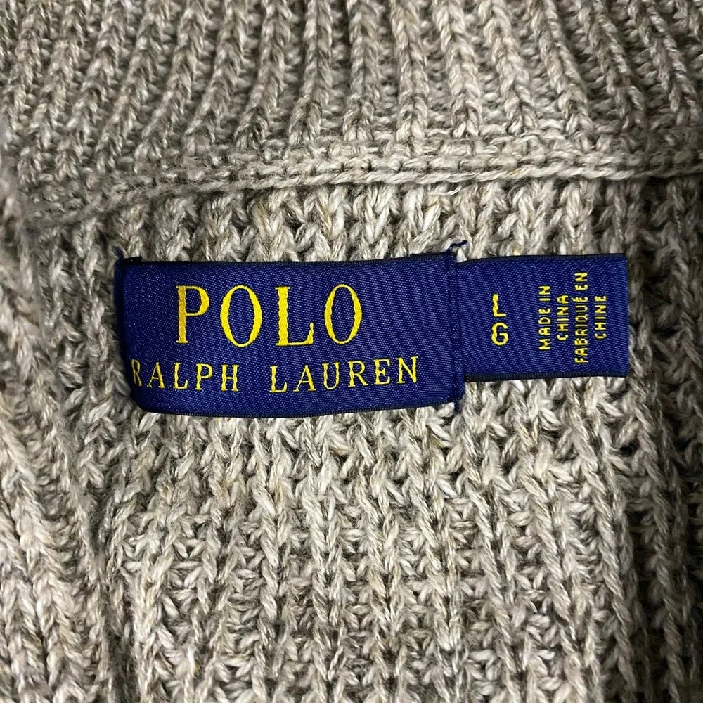 Polo Ralph Lauren Cardigan Mens Large Shawl Collar Cotton Knit Button Sweater